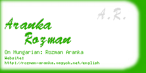 aranka rozman business card